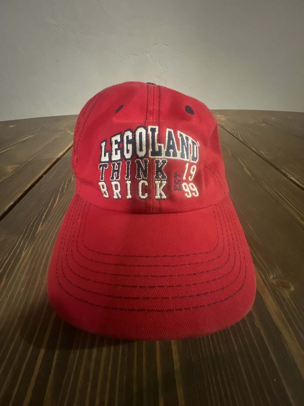 Legoland Think Brick Baseball Cap Red Adjustable Embroidered Logo Hat